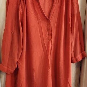 Jessica London Vibrant Orange Blouse